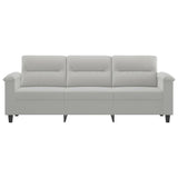 Canapé à 3 places Gris clair 180 cm Tissu microfibre