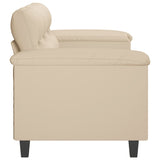 Canapé à 3 places Crème 180 cm Tissu microfibre