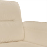 Canapé à 3 places Crème 180 cm Tissu microfibre