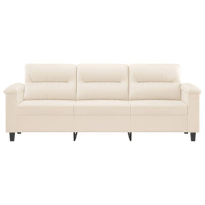 Canapé à 3 places Beige 180 cm Tissu microfibre