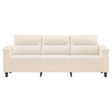 Canapé à 3 places Beige 180 cm Tissu microfibre