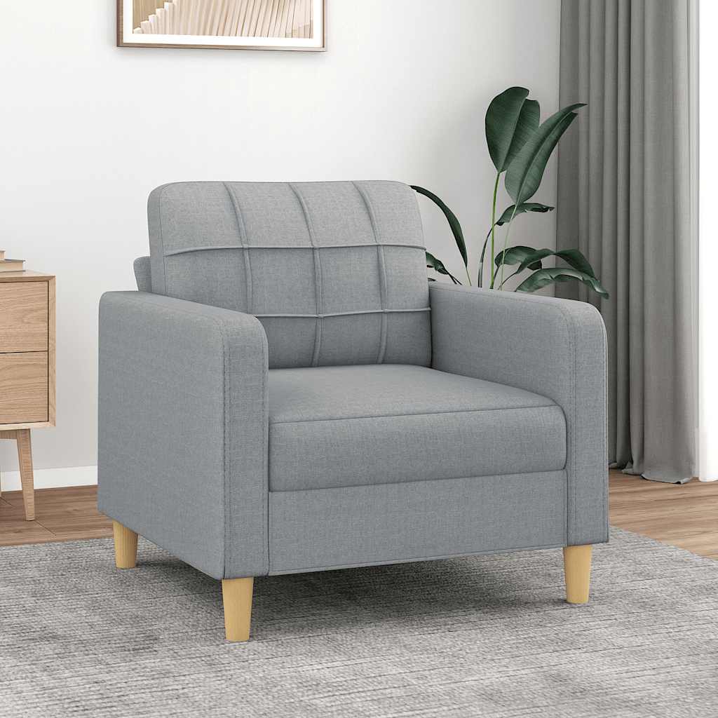 Fauteuil Gris clair 60 cm Tissu