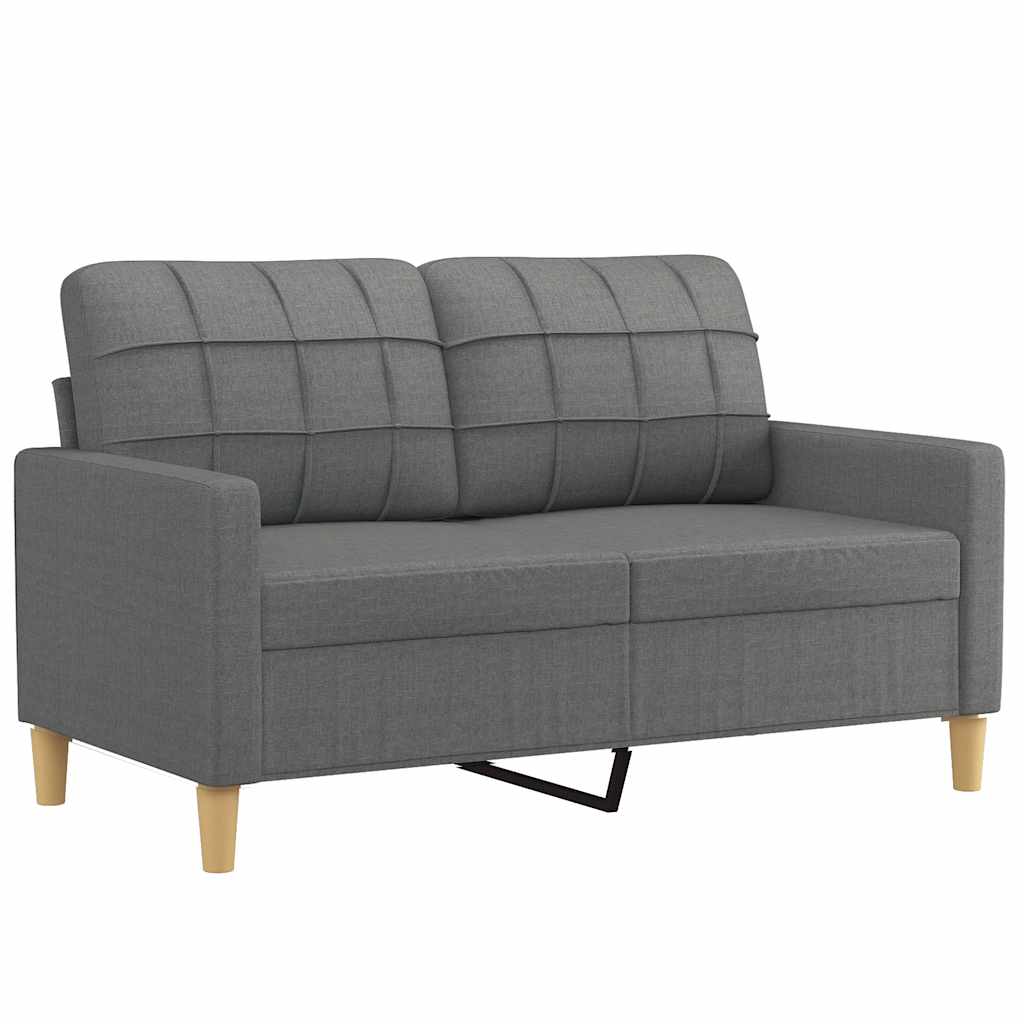 Canapé à 2 places Gris foncé 120 cm Tissu