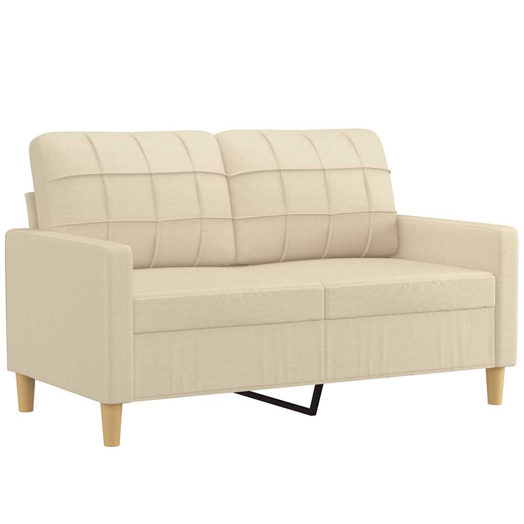 Canapé à 2 places Crème 120 cm Tissu