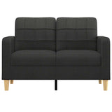 Canapé à 2 places Noir 120 cm Tissu