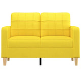 Canapé à 2 places Jaune clair 120 cm Tissu