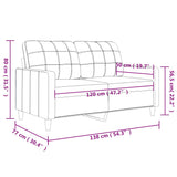 Canapé à 2 places Rouge bordeaux 120 cm Tissu