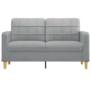 Canapé à 2 places Gris clair 140 cm Tissu