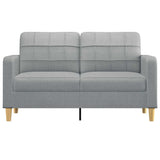 Canapé à 2 places Gris clair 140 cm Tissu