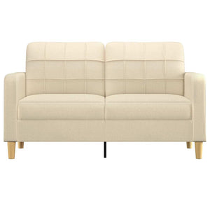 Canapé à 2 places Crème 140 cm Tissu
