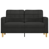 Canapé à 2 places Noir 140 cm Tissu