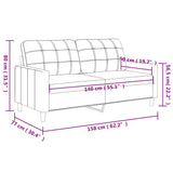 Canapé à 2 places Noir 140 cm Tissu