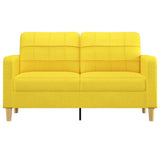 Canapé à 2 places Jaune clair 140 cm Tissu