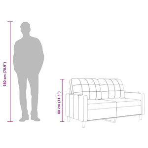 Canapé à 2 places Jaune clair 140 cm Tissu