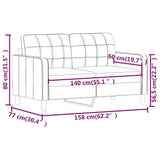 Canapé à 2 places Rouge bordeaux 140 cm Tissu