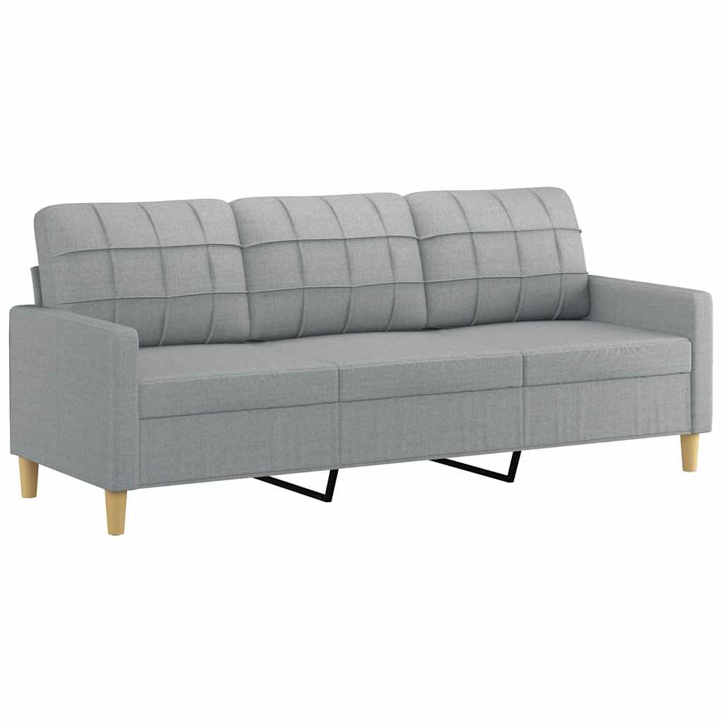 Canapé à 3 places Gris clair 180 cm Tissu
