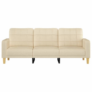 Canapé à 3 places Crème 180 cm Tissu