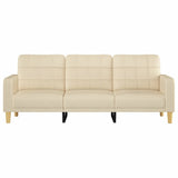 Canapé à 3 places Crème 180 cm Tissu