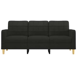 Canapé à 3 places Noir 180 cm Tissu