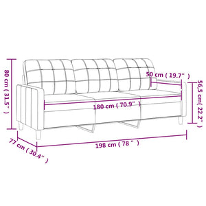 Canapé à 3 places Jaune clair 180 cm Tissu