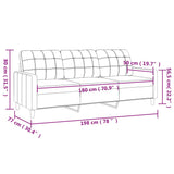 Canapé à 3 places Rouge bordeaux 180 cm Tissu