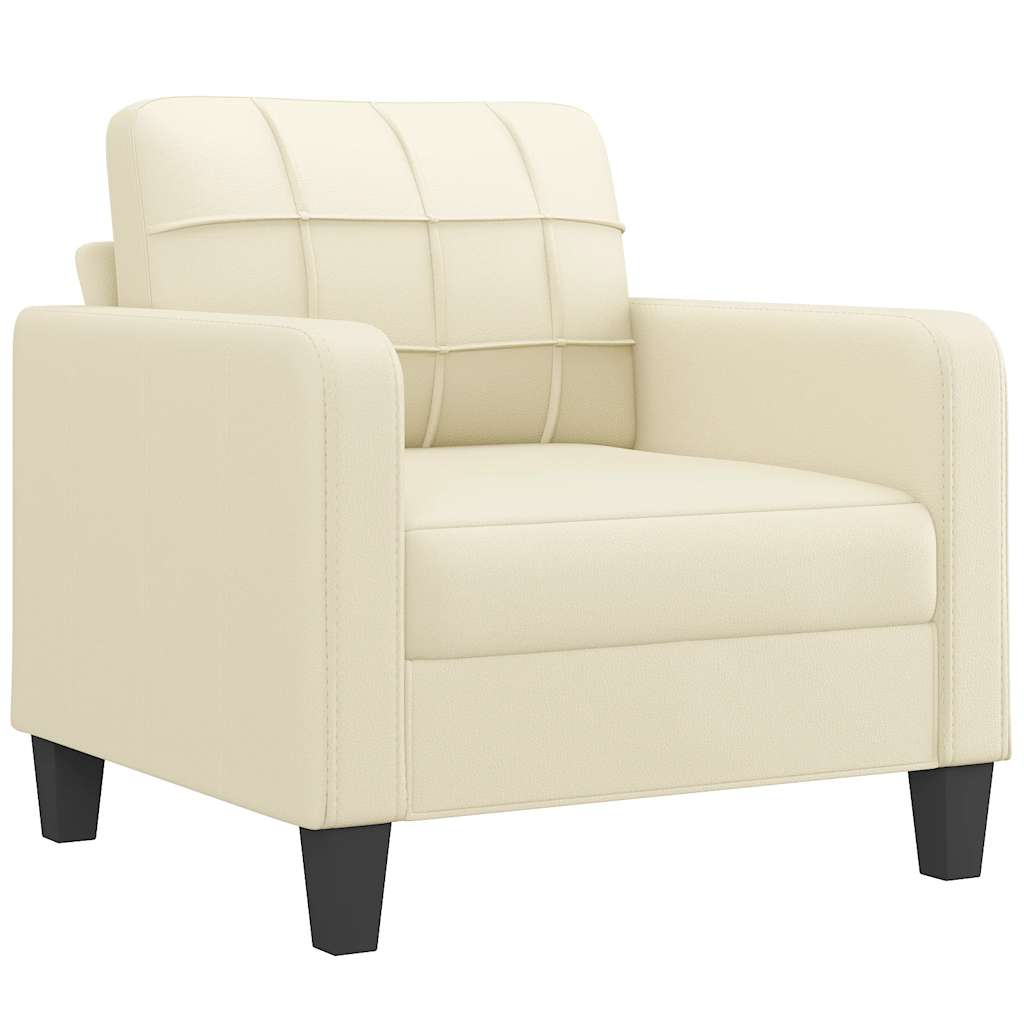 Fauteuil Crème 60 cm Similicuir