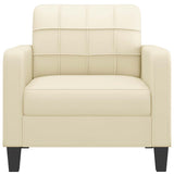 Fauteuil Crème 60 cm Similicuir