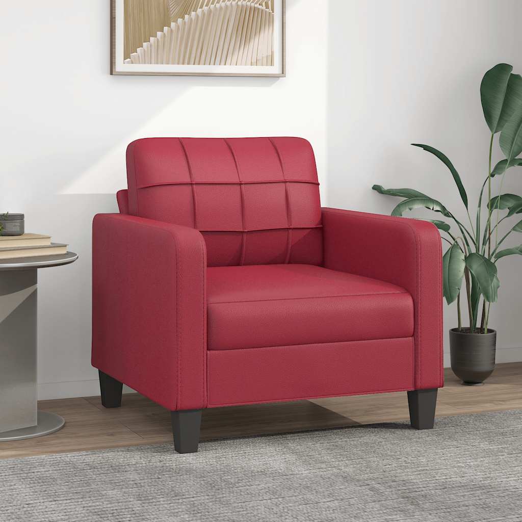 Fauteuil Rouge bordeaux 60 cm Similicuir