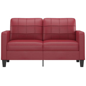 Canapé à 2 places Rouge bordeaux 140 cm Similicuir