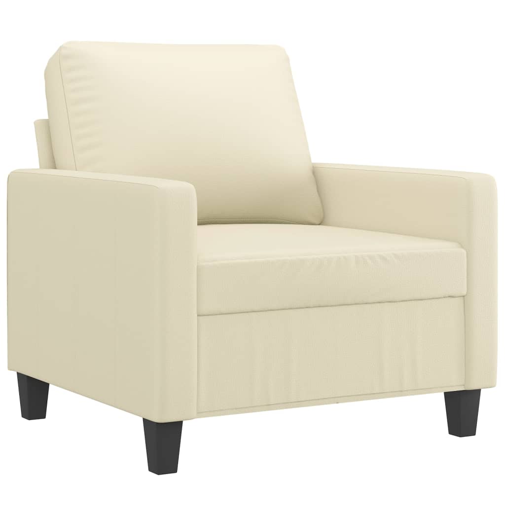 Fauteuil Crème 60 cm Similicuir