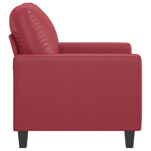 Fauteuil Rouge bordeaux 60 cm Similicuir