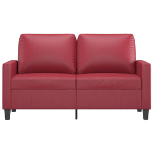 Canapé à 2 places Rouge bordeaux 120 cm Similicuir
