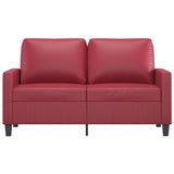 Canapé à 2 places Rouge bordeaux 120 cm Similicuir