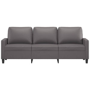 Canapé à 3 places Gris 180 cm Similicuir