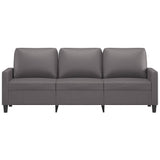 Canapé à 3 places Gris 180 cm Similicuir