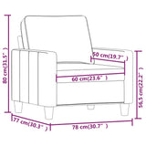 Fauteuil Taupe 60 cm Tissu