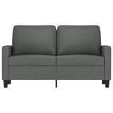 Canapé à 2 places Gris foncé 120 cm Tissu