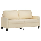 Canapé à 2 places Crème 140 cm Tissu