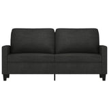 Canapé à 2 places Noir 140 cm Tissu