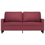 Canapé à 2 places Rouge bordeaux 140 cm Tissu