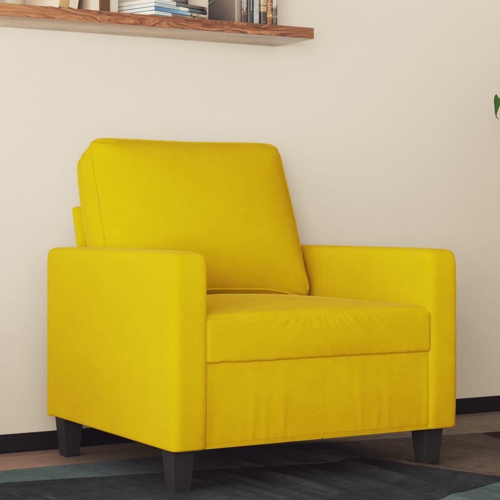 Fauteuil Jaune 60 cm Velours