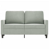 Canapé à 2 places Gris clair 120 cm Velours