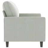 Canapé à 2 places Gris clair 120 cm Velours