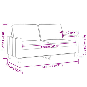 Canapé à 2 places Gris foncé 120 cm Velours