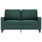 Canapé à 2 places Vert foncé 120 cm Velours