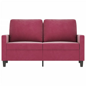 Canapé à 2 places Rouge bordeaux 120 cm Velours
