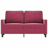 Canapé à 2 places Rouge bordeaux 120 cm Velours