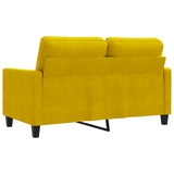 Canapé à 2 places Jaune 120 cm Velours