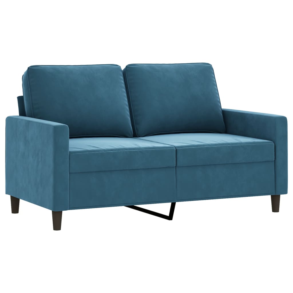 Canapé à 2 places Bleu 120 cm Velours
