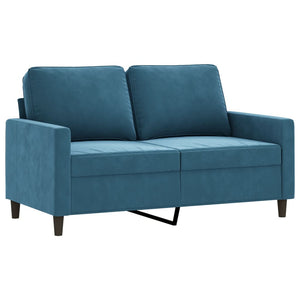 Canapé à 2 places Bleu 120 cm Velours